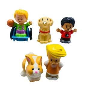 Fisher Price Little People Service Dog Boys Wheelchair Boy Rabbit  FP Lot of 5